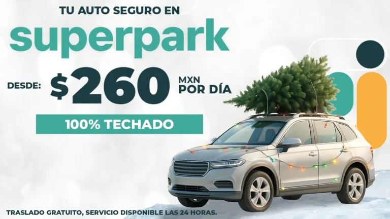 Estacionamiento techado Aeropuerto Monterrey Superpark con tarifas económicas 2025